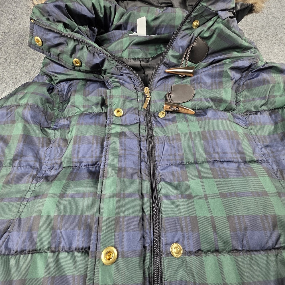 Charter Club Women's 3X Puffer Vest Blackwatch Plaid Quilted Hooded Green Tartan - Picture 5 of 11